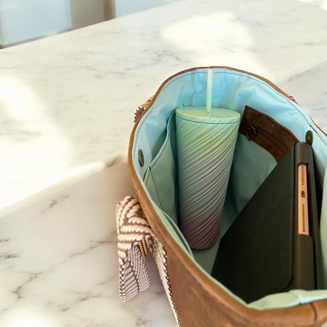 Brown Leather Tote Bag: Handmade Women's Shoulder Bag