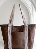 Brown Leather Tote Bag: Handmade Women's Shoulder Bag