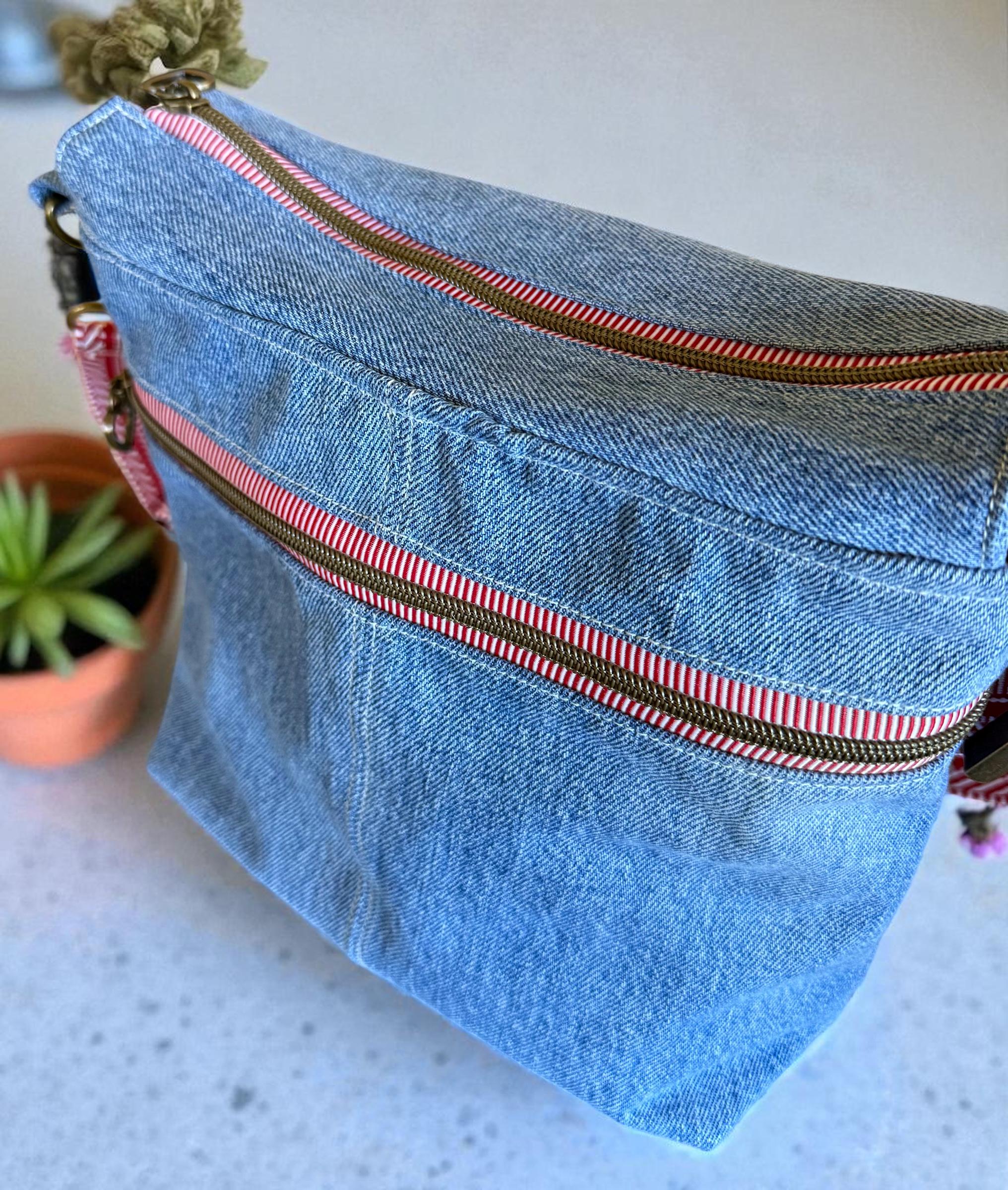Denim Handbag/Crossbody Bag/Shoulder Bag Red