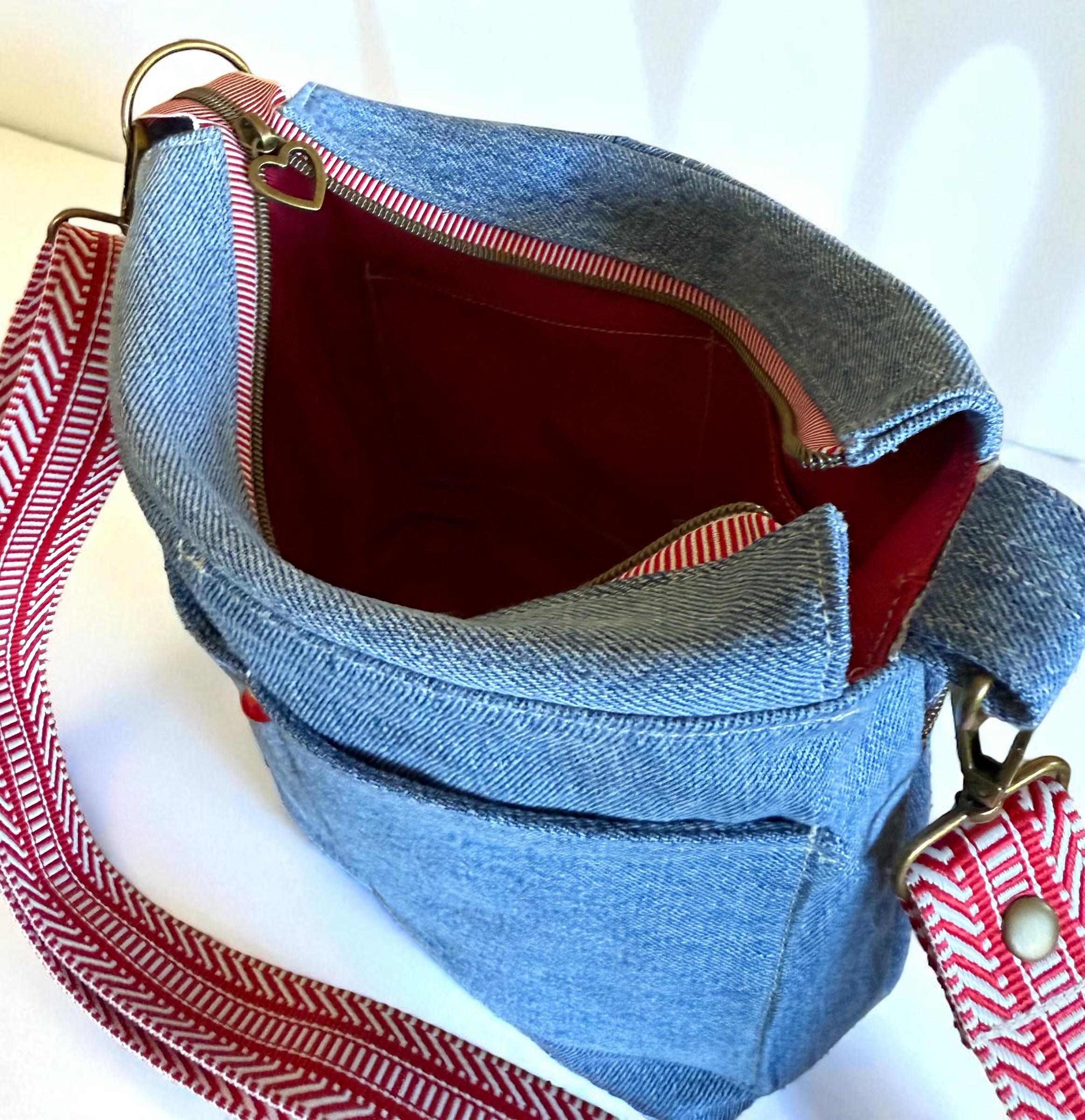 Denim Handbag/Crossbody Bag/Shoulder Bag Red