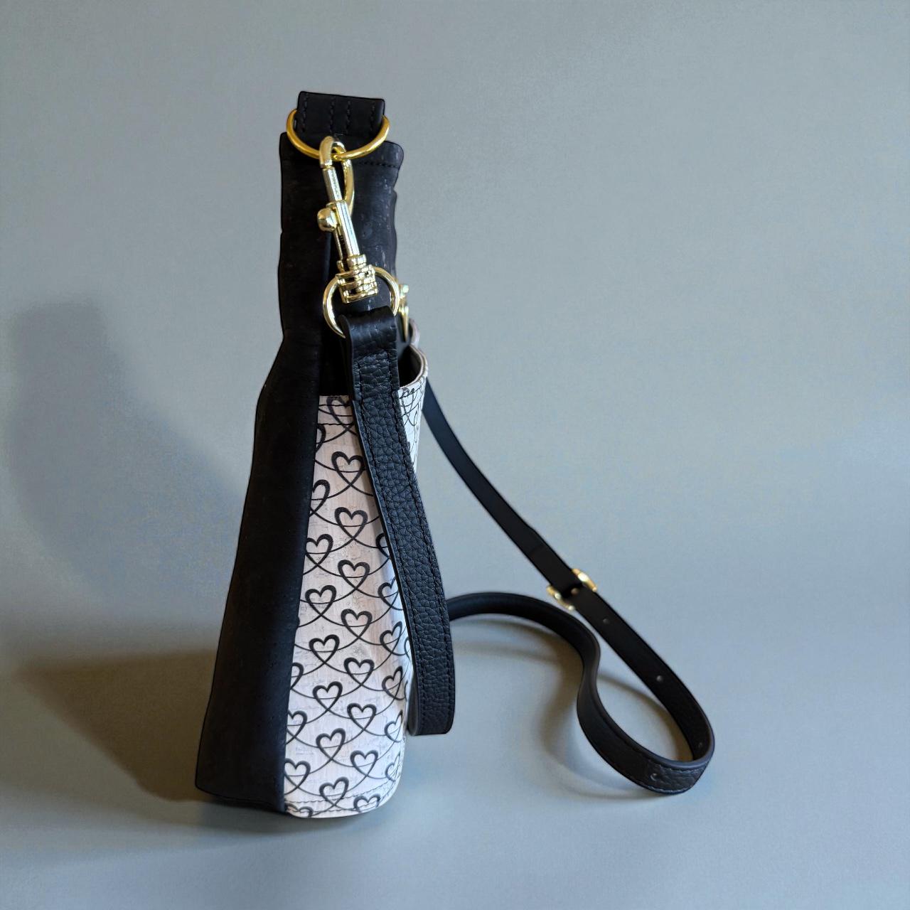Crossbody purse, Handbag, Black, hearts