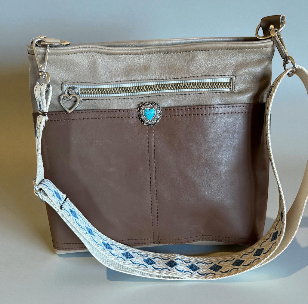 Brown Leather Crossbody purse, Handbag