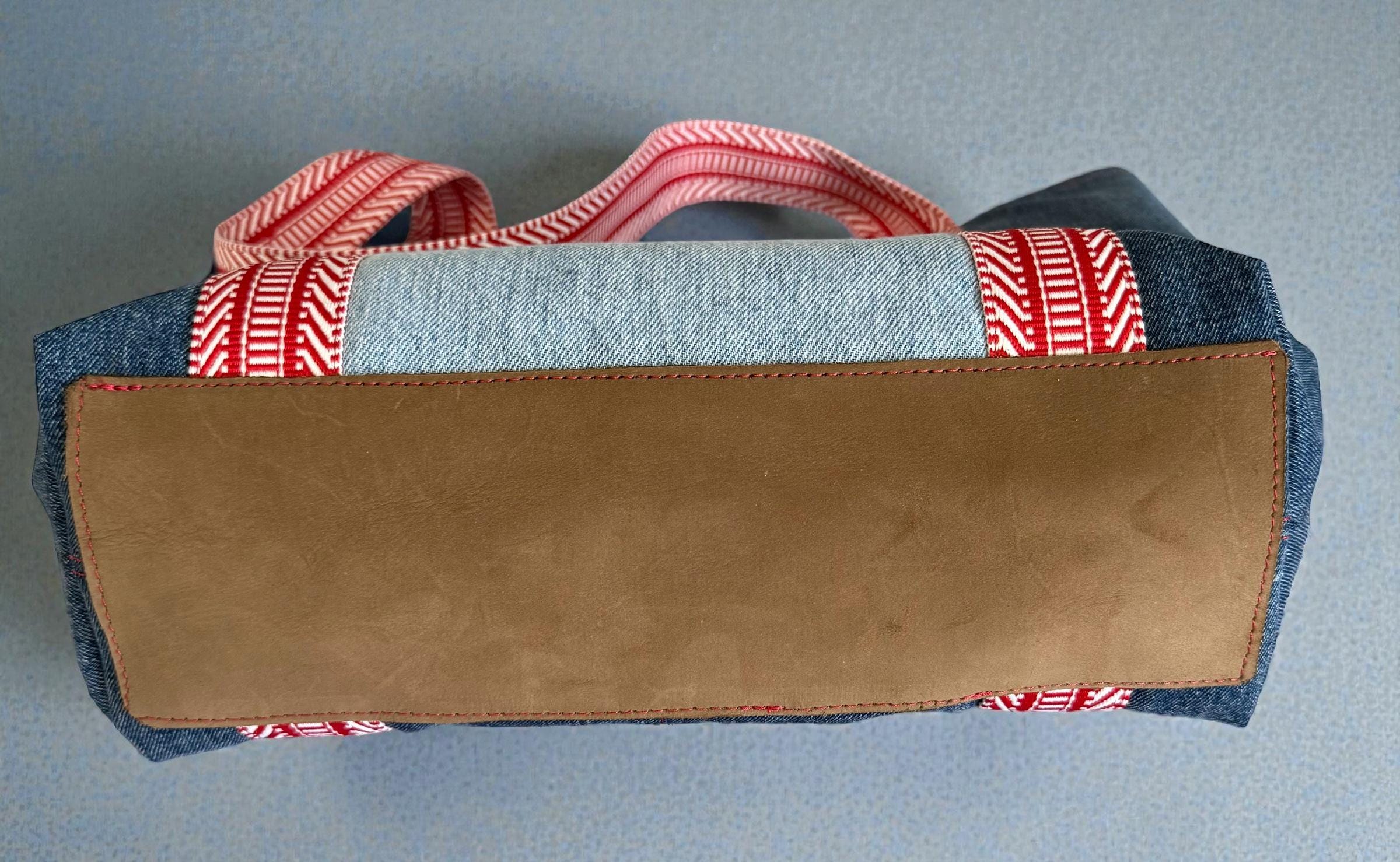 Denim Tote Bag: Handmade Women's Shoulder Bag