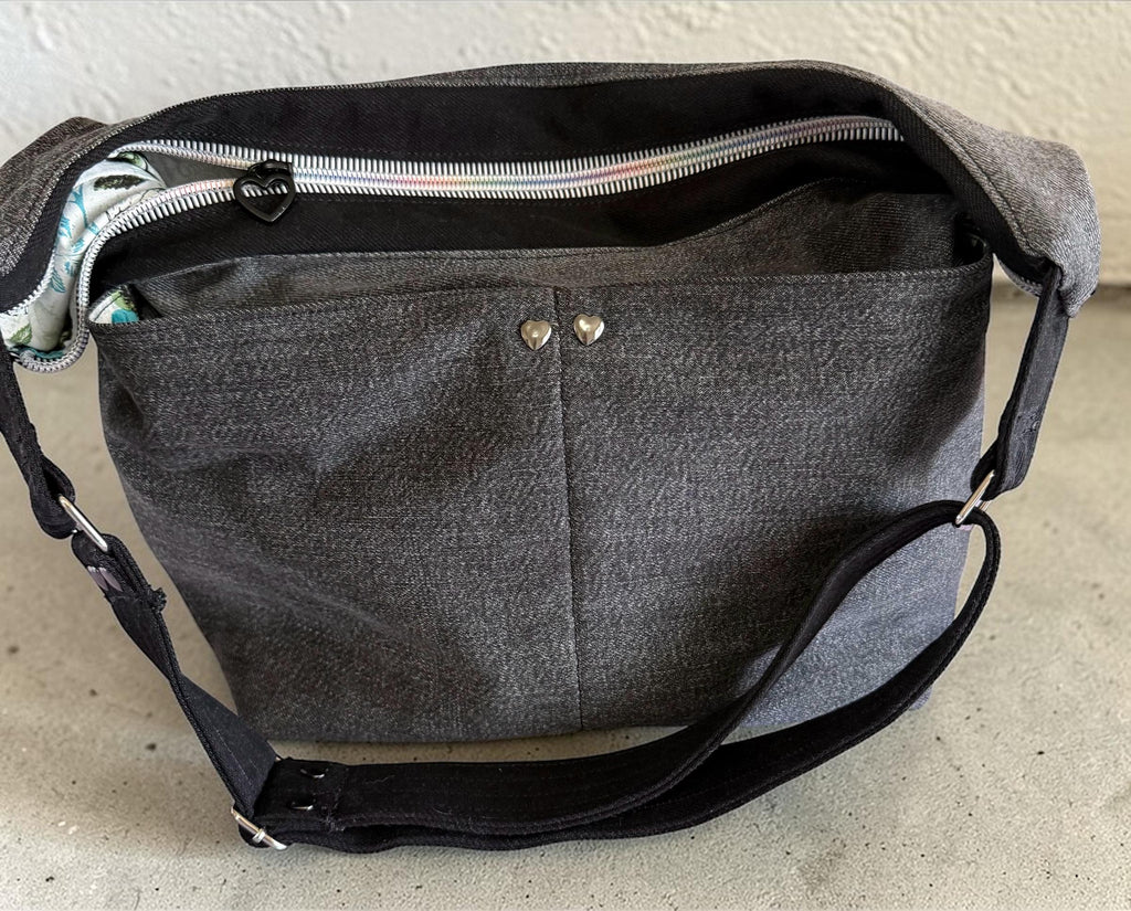 Slouchy Hobo Bag Black Denim