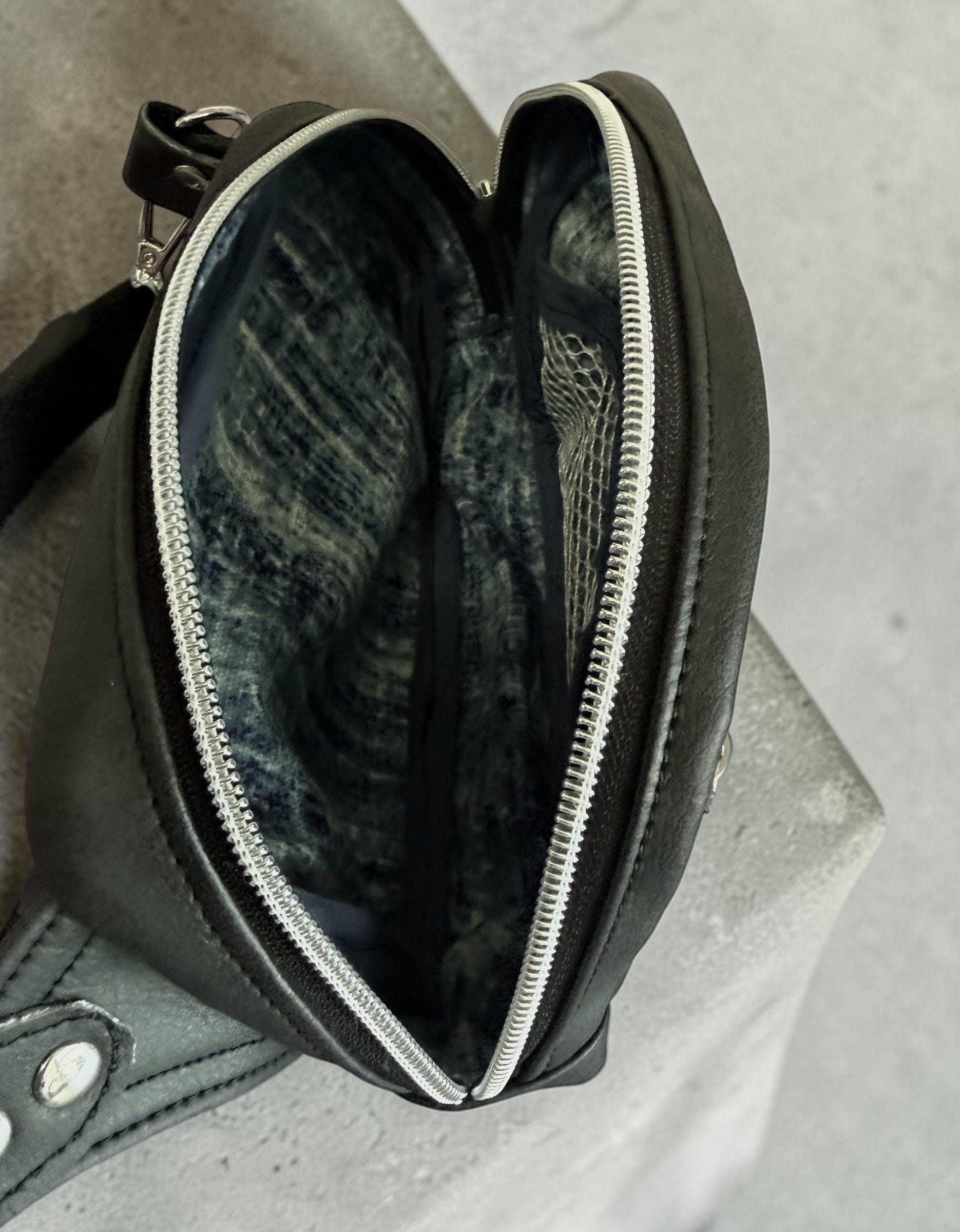 Compact Faux Leather Sling Bag: Crocodile Texture, Zipper Pockets (7.5" x 5.5")