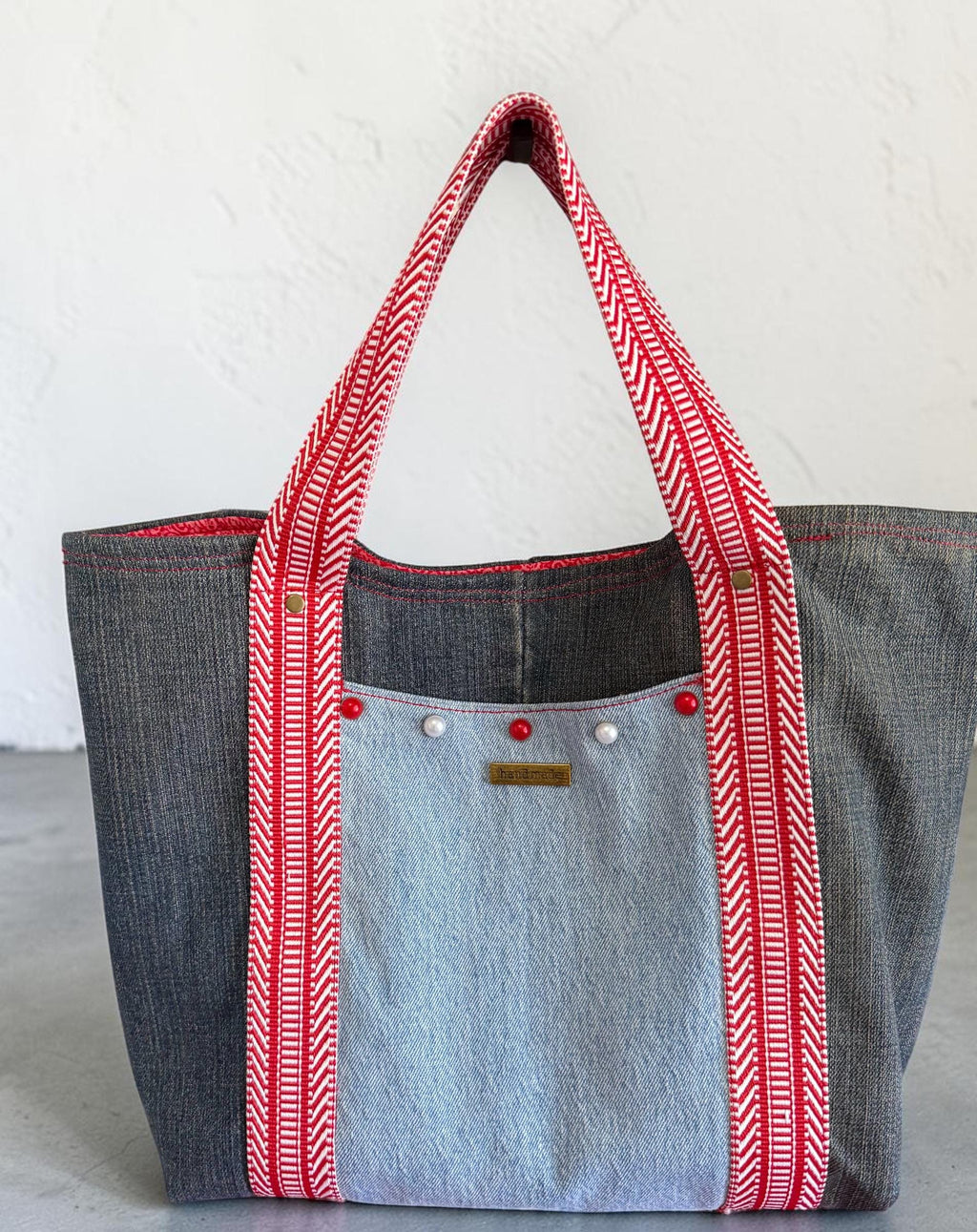 Denim Tote Bag: Handmade Women's Shoulder Bag