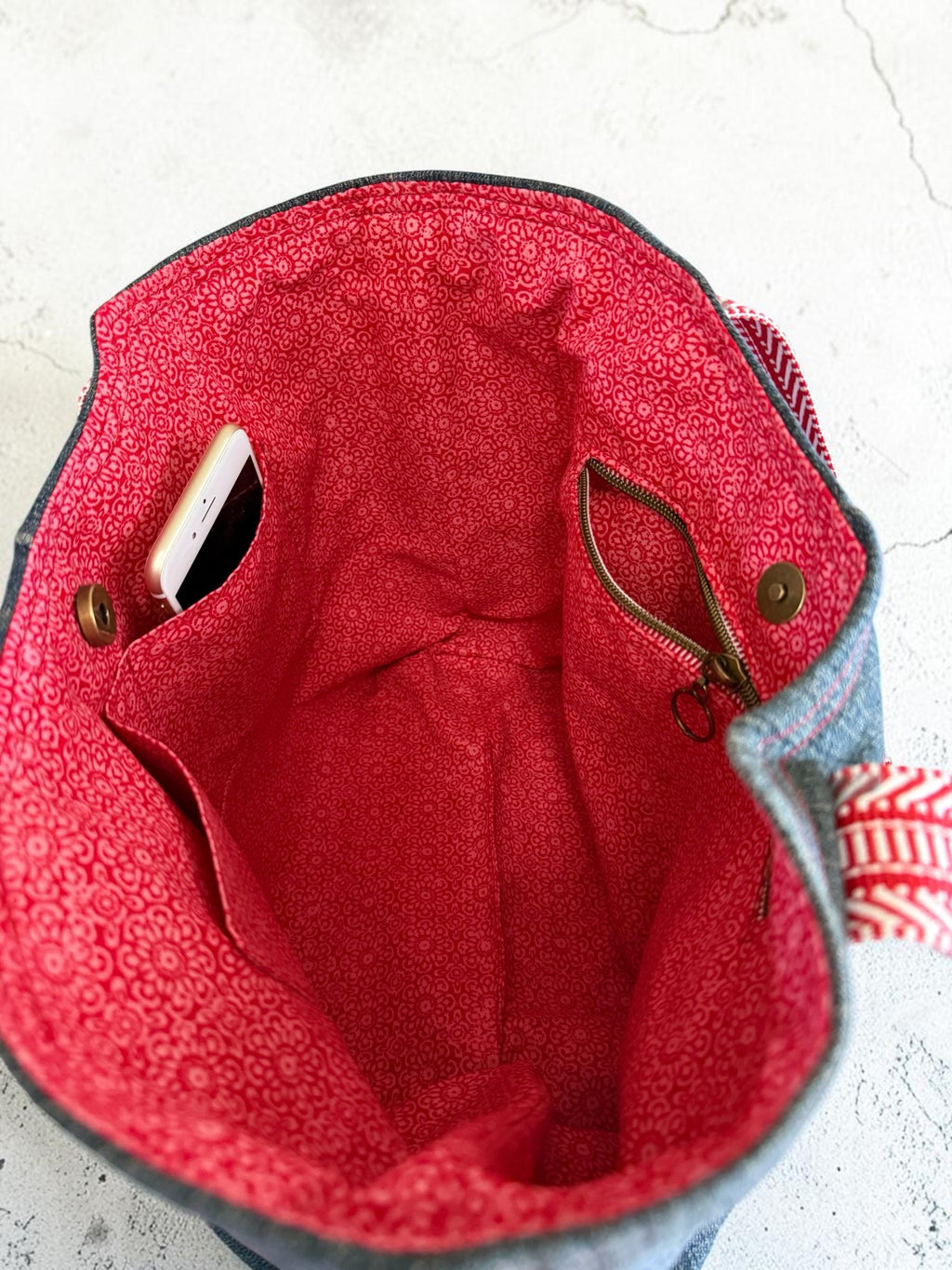 Denim Tote Bag: Handmade Women's Shoulder Bag