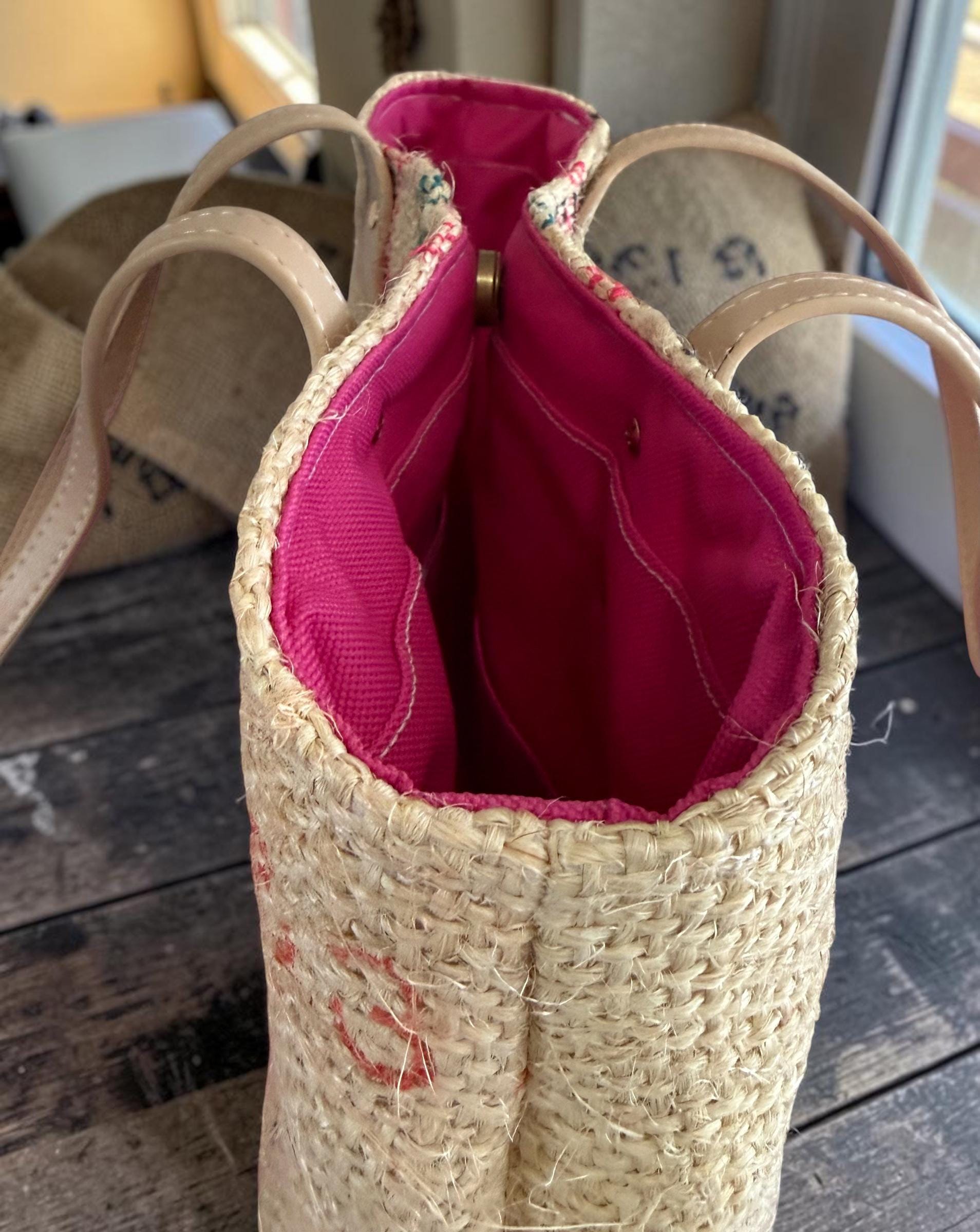 Burlap Coffee Bean tote bag: Handmade Women's Shoulder Bag