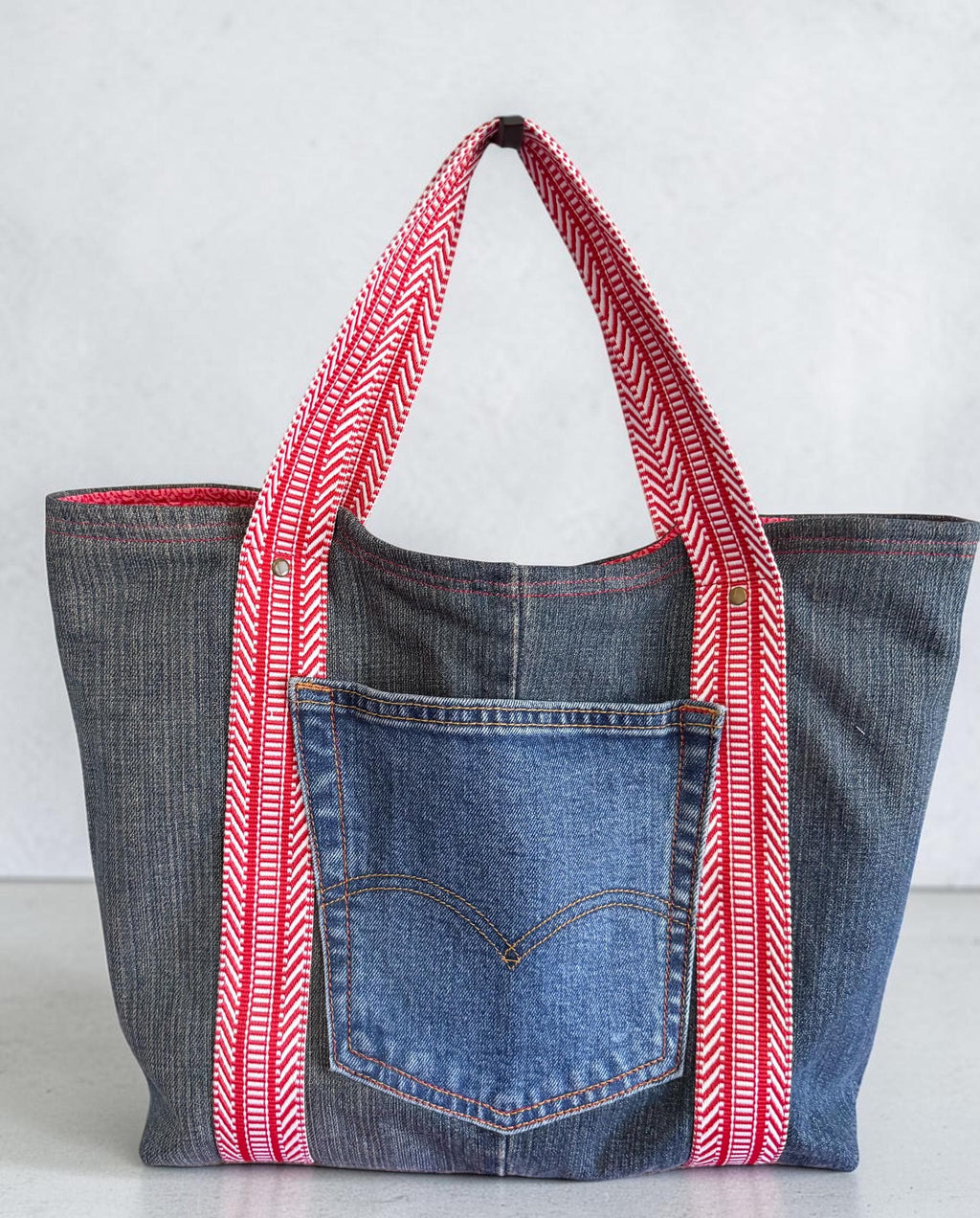 Denim Tote Bag: Handmade Women's Shoulder Bag