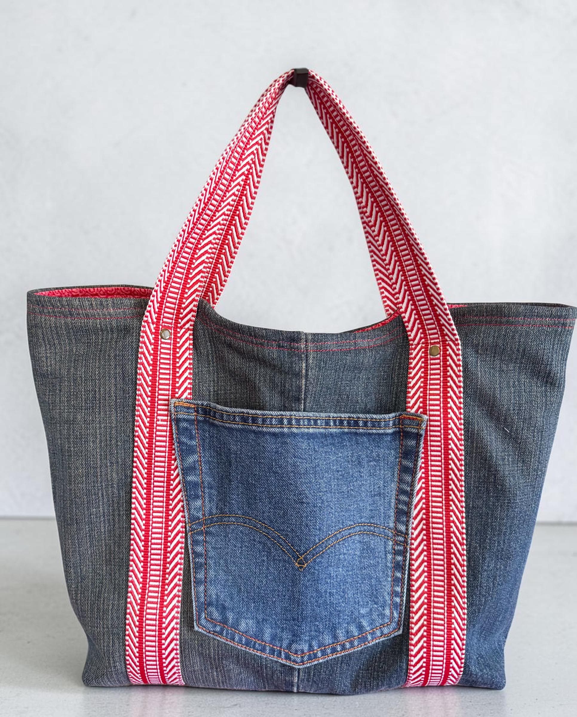Denim Tote Bag: Handmade Women's Shoulder Bag